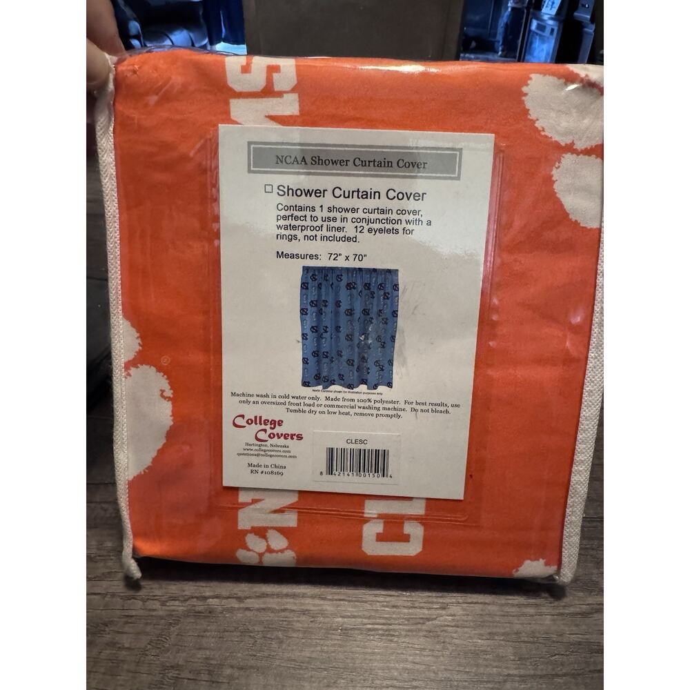 NCAA College Shower Curtain Cover, Clemson